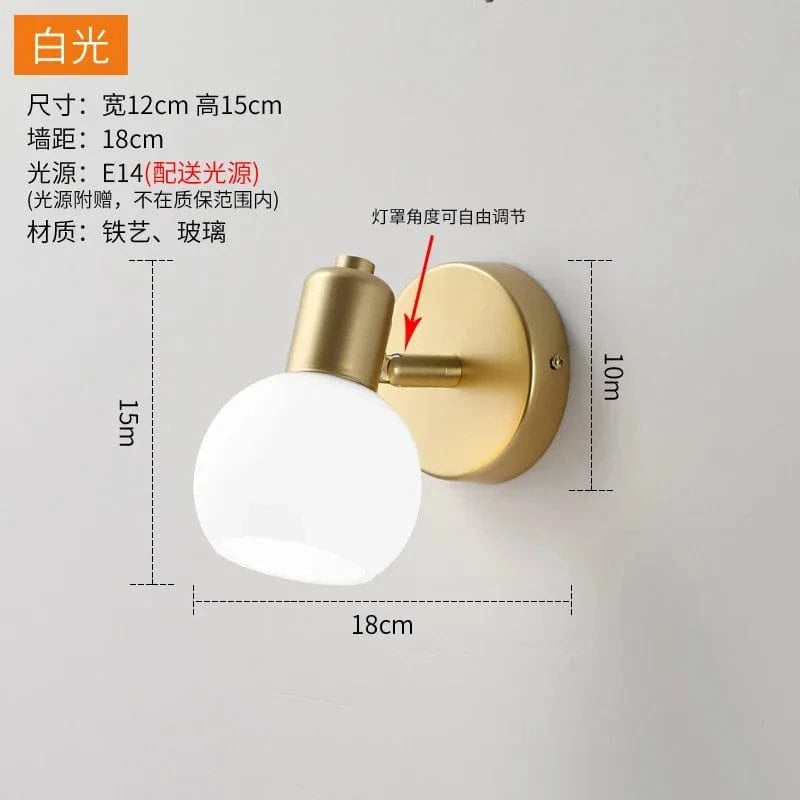 Applique murale nordique en verre doré pour extérieur de pépinière loft | Marco Lucetti