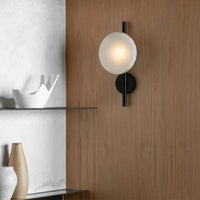 Applique murale nordique en verre gris et blanc transparent | Marco Lucetti