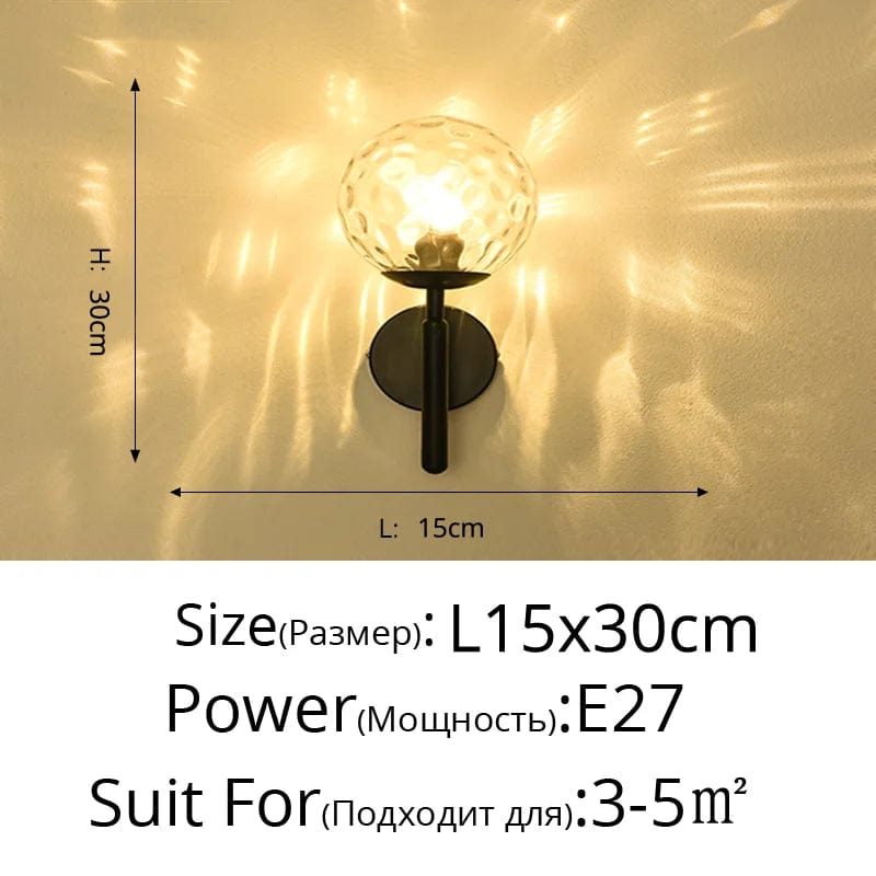 Applique murale nordique en verre luxueux, motif d'eau forgée | Marco Lucetti