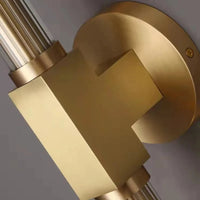 Applique murale nordique en verre transparent et métal doré | Marco Lucetti