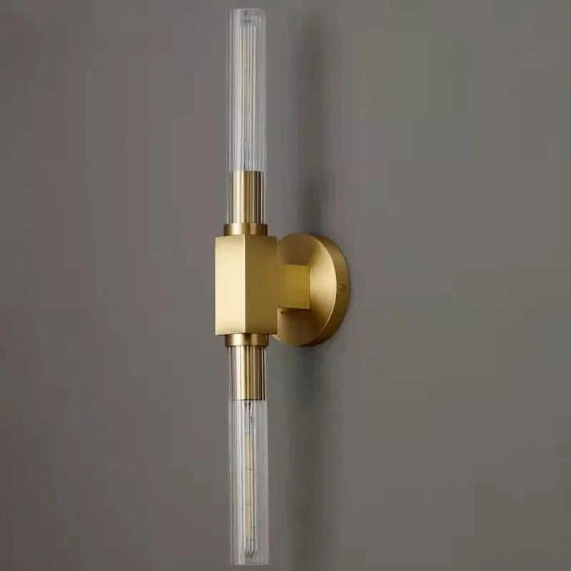 Applique murale nordique en verre transparent et métal doré | Marco Lucetti