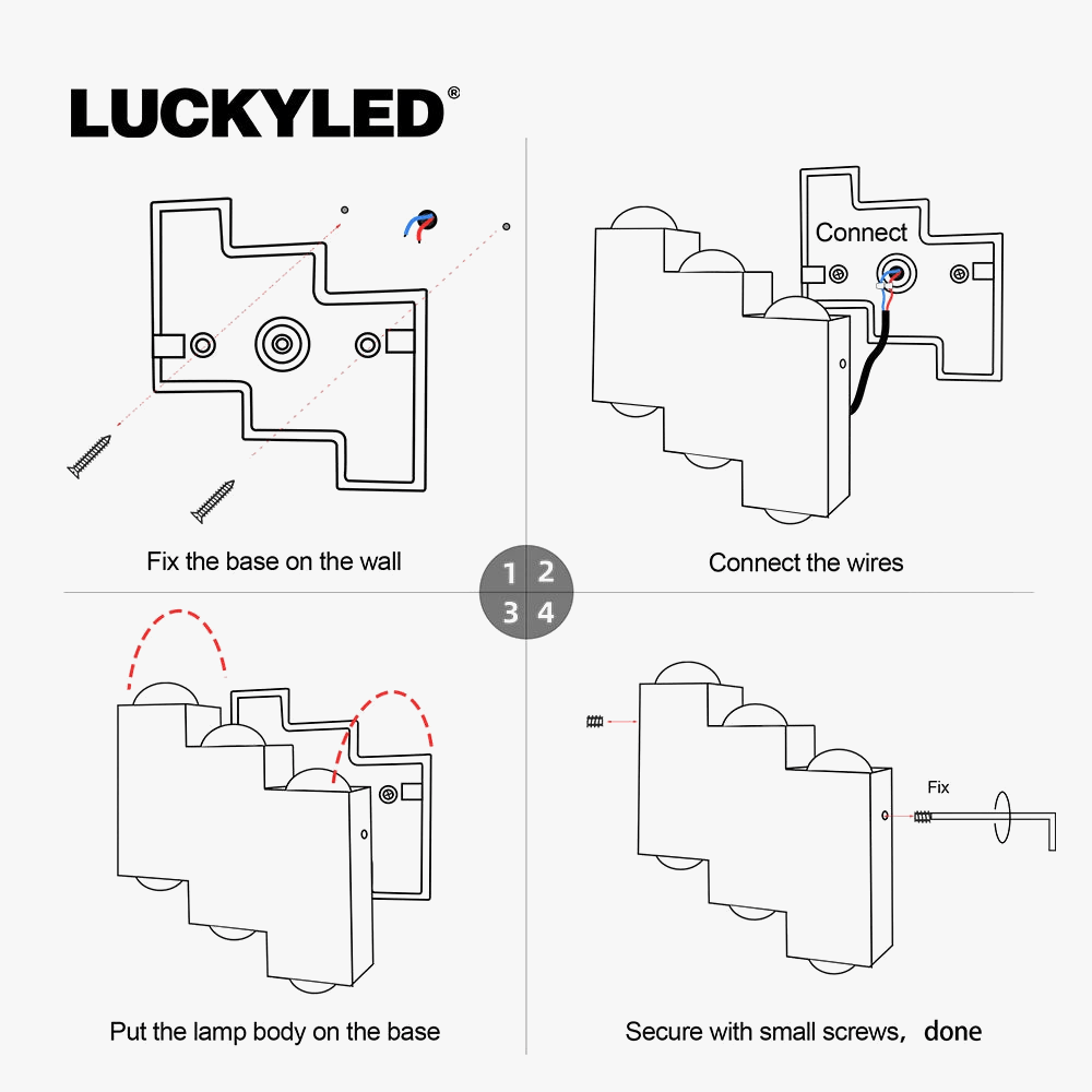 Applique murale nordique LED 10w IP65 étanche - Parfait pour salle de bain, chambre et couloir | Marco Lucetti