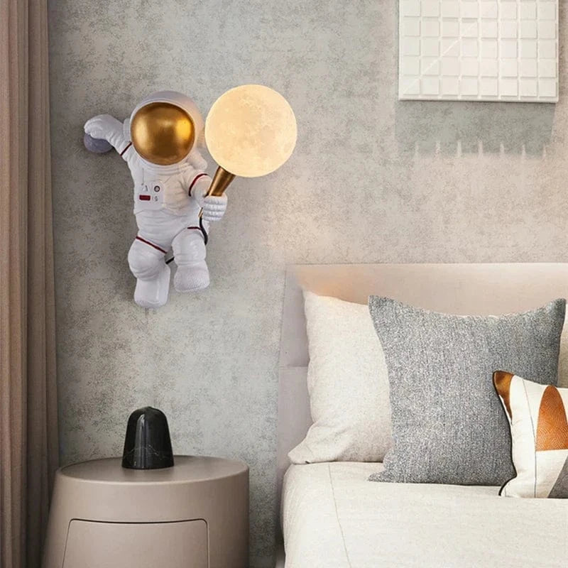 Applique murale Nordique LED Astronaute Lune pour Chambre Enfant Cuisine Salle à Manger Bureau Balcon Alée | Marco Lucetti