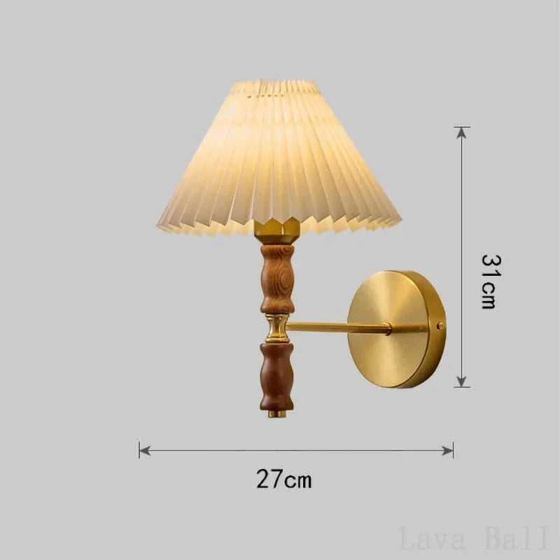 Applique murale nordique LED avec abat-jour en tissu et bois - Collection Scandinave | Marco Lucetti YDG-1019-Cuivre-A