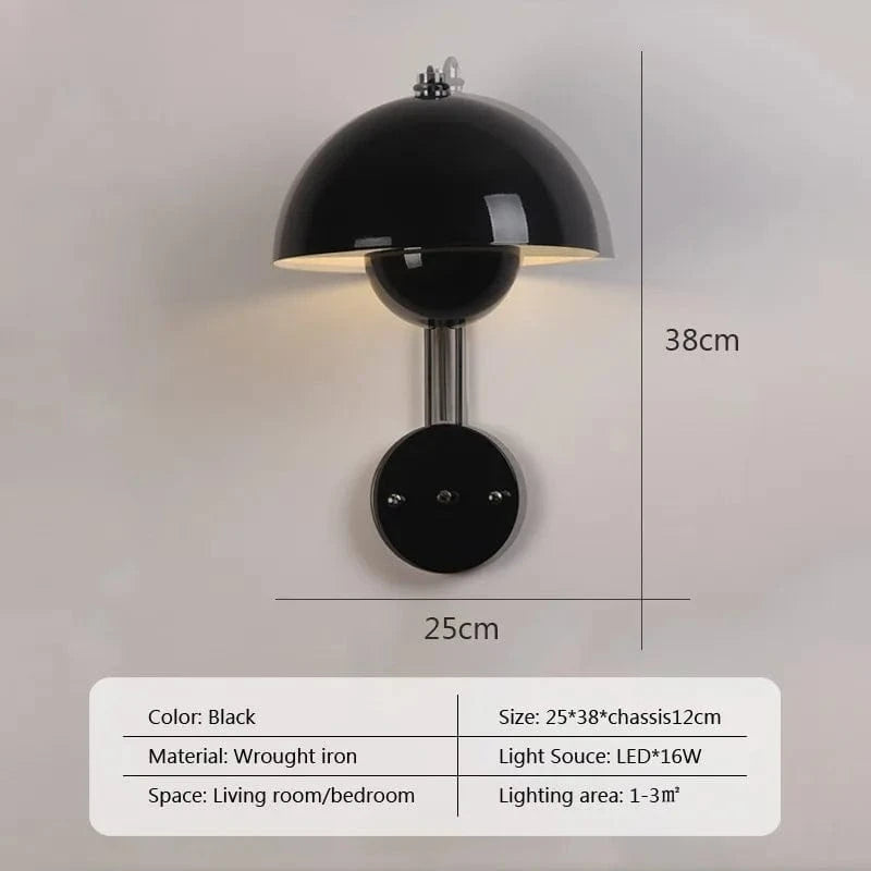 Applique murale nordique LED - Bourgeon Design | Marco Lucetti WL597 noir / Blanc froid