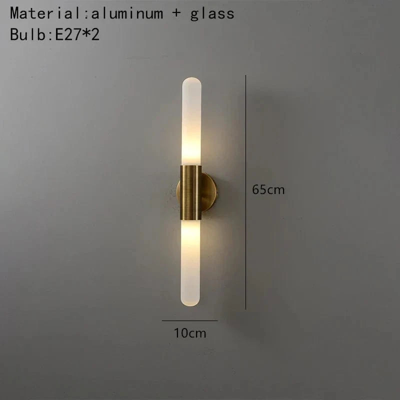 Applique murale nordique LED minimaliste en métal et verre - Style scandinave | Marco Lucetti Verre blanc / Lumière blanche