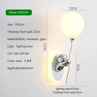 Applique murale nordique LED Ours Ballon - Collection Créative | Marco Lucetti A-Argent / 3lumière variable