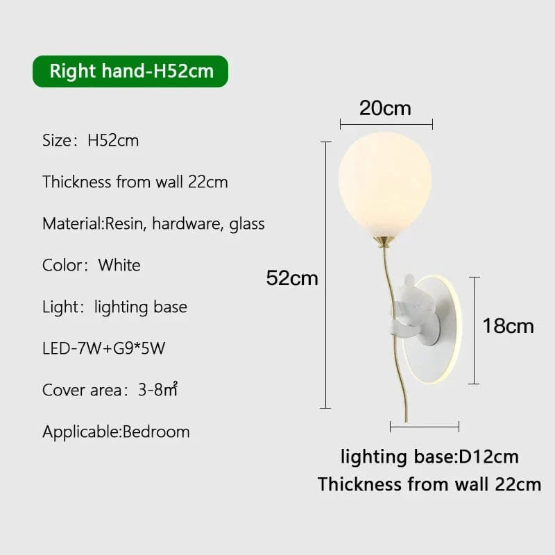 Applique murale nordique LED Ours Ballon - Collection Créative | Marco Lucetti B-Blanc / 3lumière variable