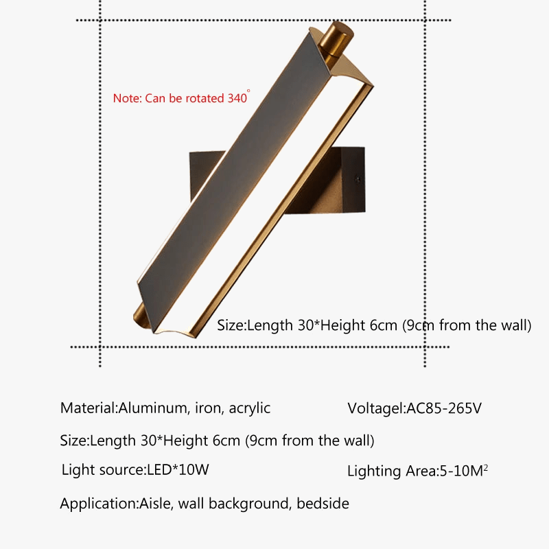 Applique Murale Nordique LED Réglable pour un Salon Moderne. | Marco Lucetti