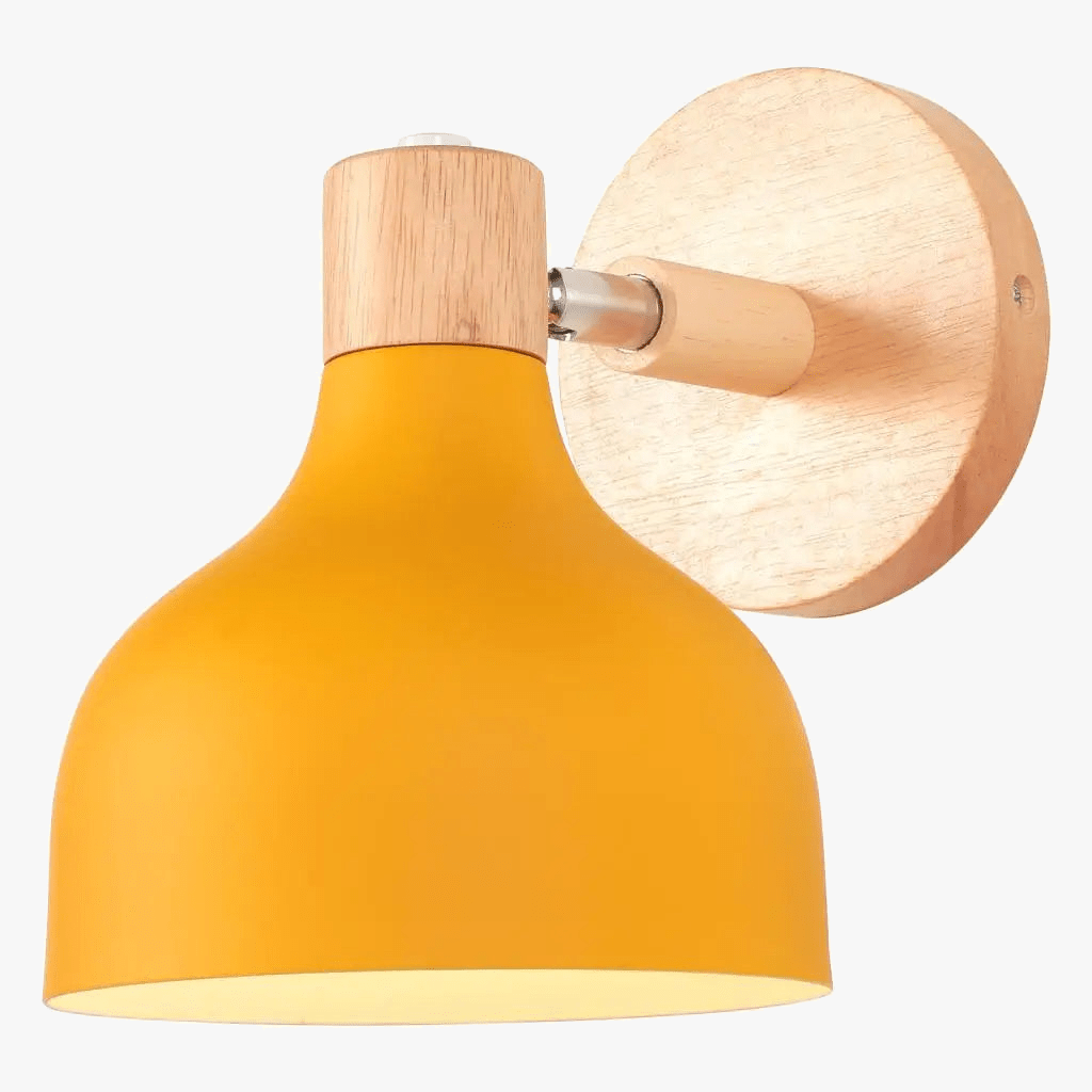 Applique murale nordique Macaron en bois - Lampe de chevet de chambre à coucher - Applique murale moderne | Marco Lucetti