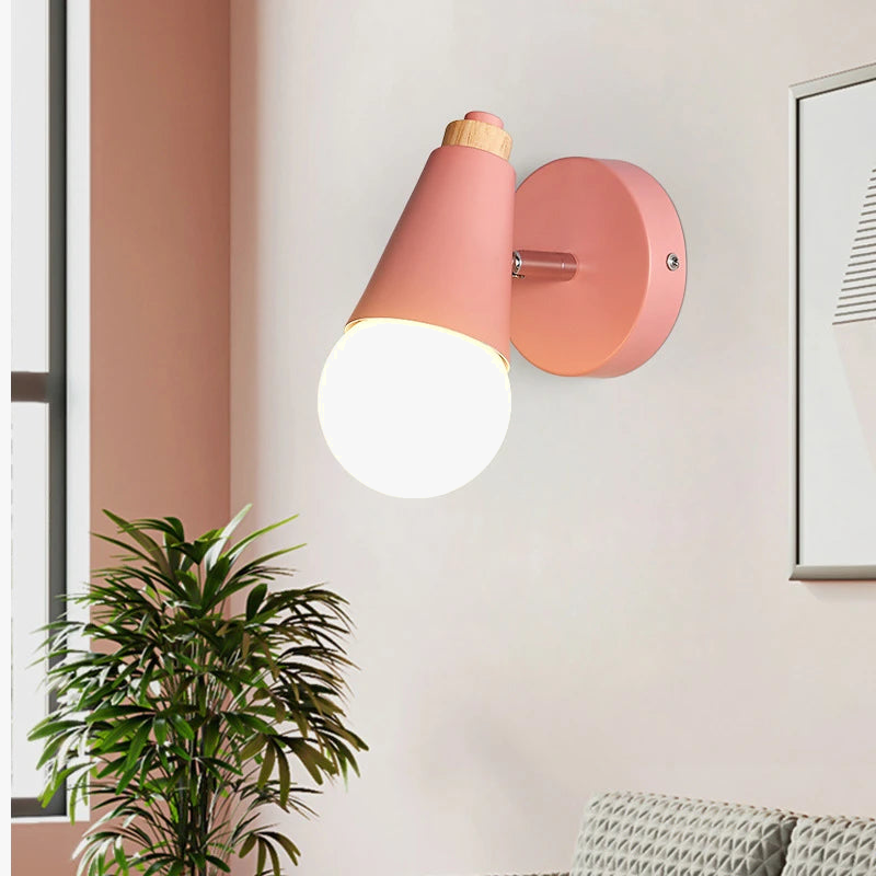 Applique murale nordique Macaron en fer et bois - Édition Premium