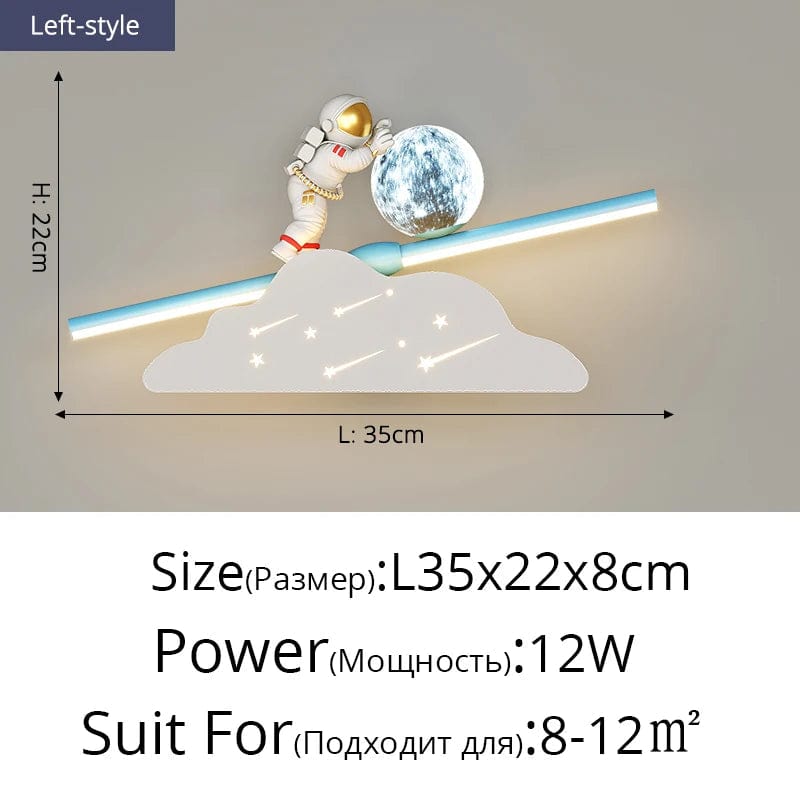 Applique murale nordique minimaliste - Lune, Planète, Astronaute | Marco Lucetti