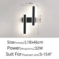 Applique murale nordique minimaliste "Nordic Strip" pour intérieur
 | Marco Lucetti Droit Noir C L46cm / Blanc chaud (2700-3500K)