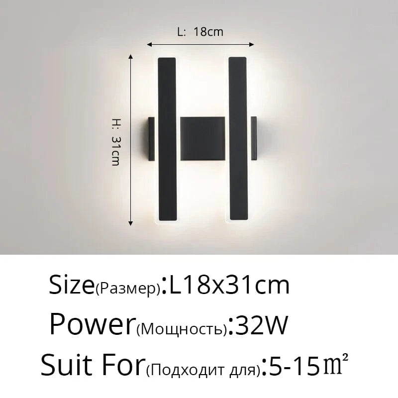 Applique murale nordique minimaliste "Nordic Strip" pour intérieur
 | Marco Lucetti Noir B L31cm / Blanc chaud (2700-3500K)