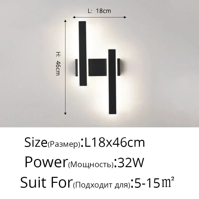 Applique murale nordique minimaliste "Nordic Strip" pour intérieur
 | Marco Lucetti Noir C L46cm / Blanc chaud (2700-3500K)