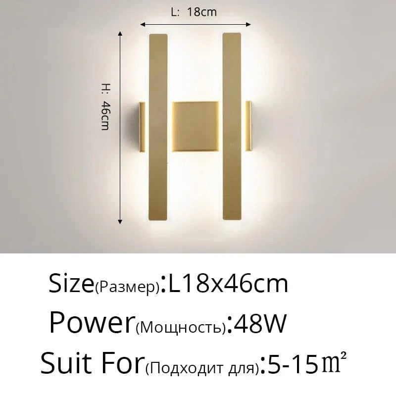 Applique murale nordique minimaliste "Nordic Strip" pour intérieur
 | Marco Lucetti Or B L46cm / Blanc chaud (2700-3500K)