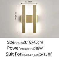 Applique murale nordique minimaliste - Style Scandinave | Marco Lucetti Or B L46cm / Blanc chaud