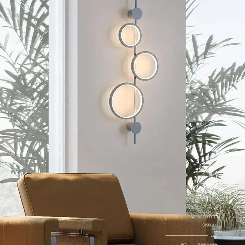 Applique murale nordique moderne 3 anneaux métalliques - Design minimaliste | Marco Lucetti
