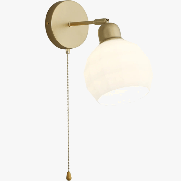 Applique murale nordique moderne en verre avec interrupteur à tirer - Élégance scandinave | Marco Lucetti