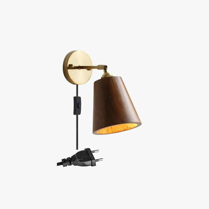 Applique murale nordique moderne en bois à led avec chaîne à tirer - Marque iwhd