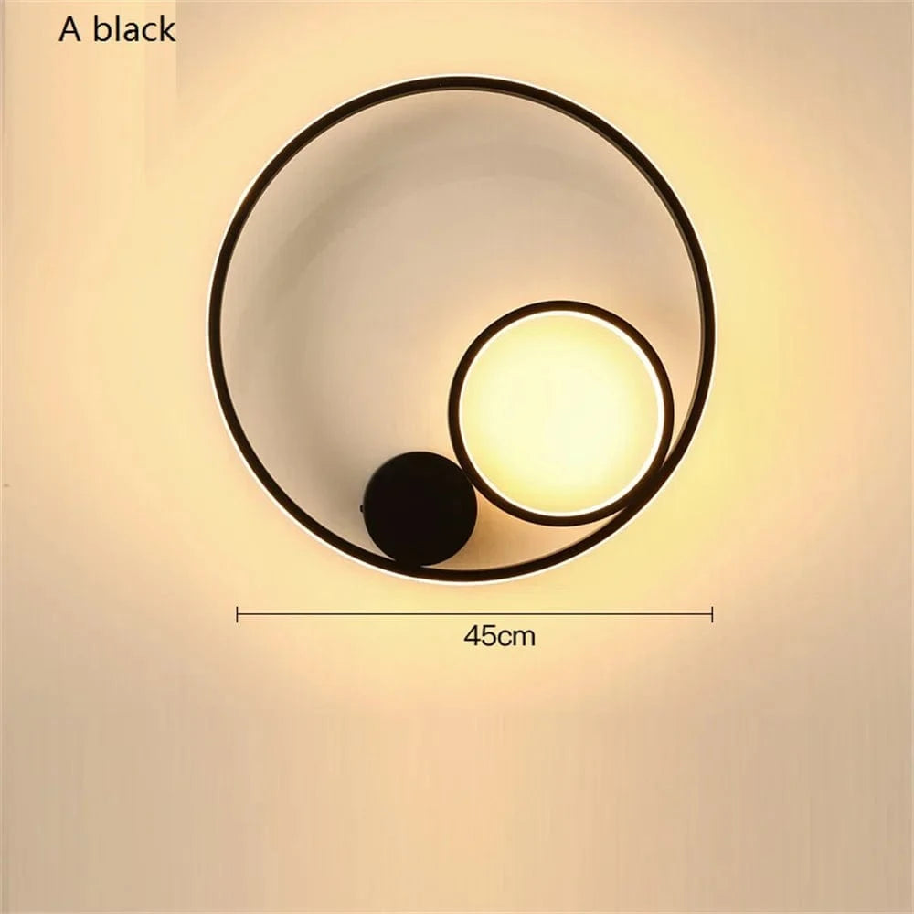 Applique Murale Nordique Moderne LED en Fer Aluminium Acrylique | Marco Lucetti A noir