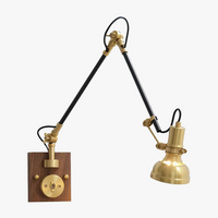 Applique murale nordique rétro en cuivre avec bras pivotant ajustable - Style Nordik