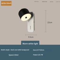 Applique Murale Nordique Rotative avec Interrupteur LED Pivotante - Collection Nordica | Marco Lucetti Noir blanc chaud / 7W