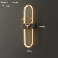 Applique murale nordique "Stag Glow" en cuivre avec gradation décorative | Marco Lucetti 40 cm / 3 températures de couleur