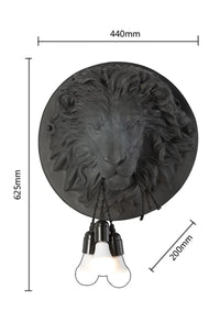 Applique Murale Nordique Vintage en Résine Animaux Bouledogue et Gorille Créatif | Marco Lucetti Lion noir