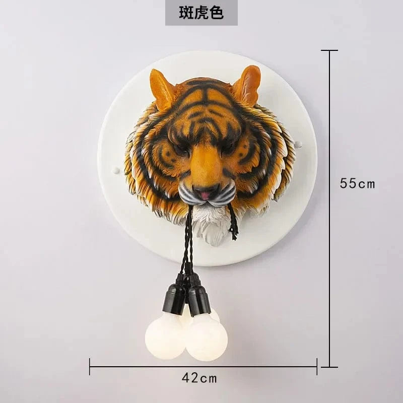 Applique Murale Nordique Vintage en Résine Animaux Bouledogue et Gorille Créatif | Marco Lucetti Orange-Tigre