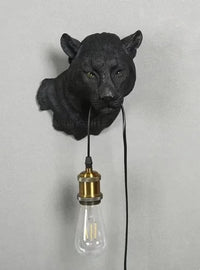 Applique Murale Nordique Vintage en Résine Animaux Bouledogue et Gorille Créatif | Marco Lucetti Panthère - Noir