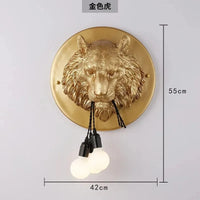 Applique Murale Nordique Vintage en Résine Animaux Bouledogue et Gorille Créatif | Marco Lucetti Tigre d&#39;Or