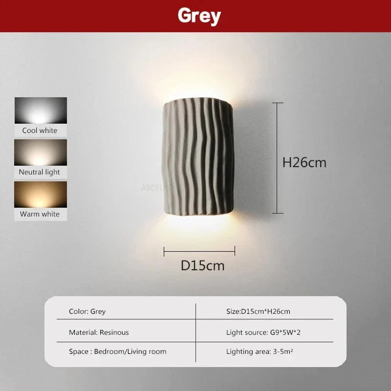 Applique murale nordique Wave en résine | Marco Lucetti Gris / Blanc froid