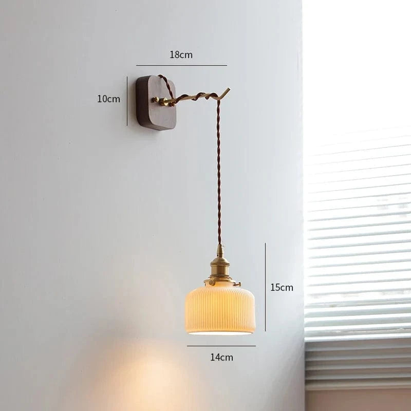 Applique murale noyer pour un intérieur moderne | Marco Lucetti Allumez la prise 3 / 4W (max100w)