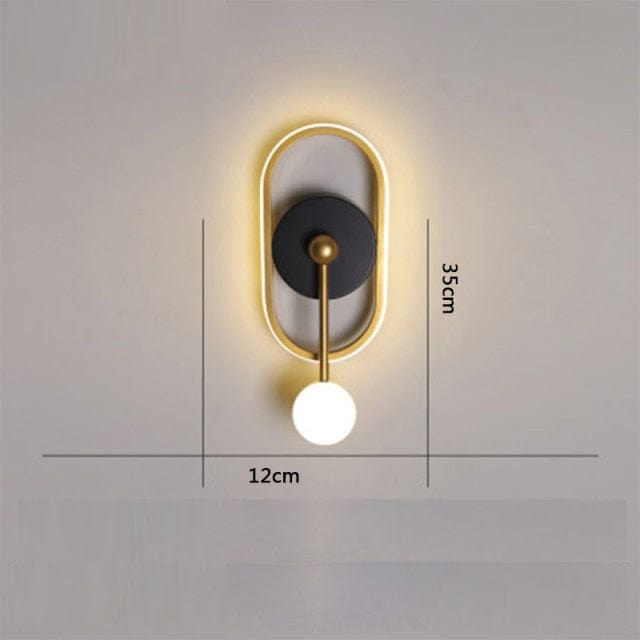 Applique murale Oryna - design géométrique avec boule suspendue | Marco Lucetti