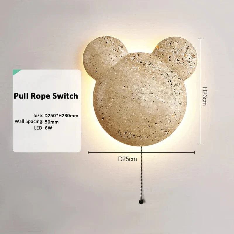 Applique murale Ours Créatif de Style Moderne | Marco Lucetti Interrupteur à corde à tirer