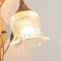 Applique murale Pastorale Branche Dorée Feuille Verte Europe LED Salon | Marco Lucetti