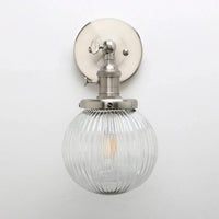 Applique murale Phansthy Vintage Industrielle avec Abat-Jour Rond en Verre | Marco Lucetti Brossé