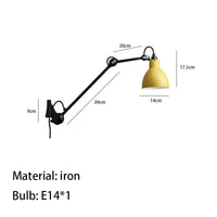 Applique murale pivotante en métal avec prise pour éclairage | Marco Lucetti M-Jaune / Avec prise / Lumière blanche