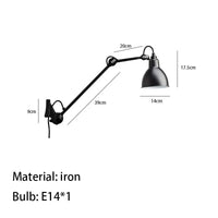 Applique murale pivotante en métal avec prise pour éclairage | Marco Lucetti M-Noir / Avec prise / Lumière blanche