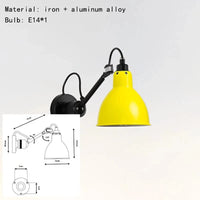 Applique murale pivotante en métal avec prise pour éclairage | Marco Lucetti S-Jaune / Avec prise / Lumière blanche