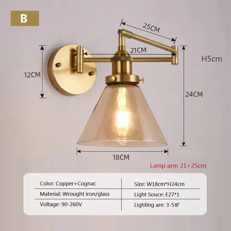 Applique murale pivotante en verre contemporain | Marco Lucetti B / Sans ampoule
