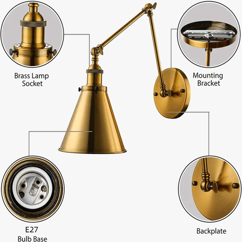 Applique murale pliante nordique rétro américain pour restaurant café cosy. | Marco Lucetti
