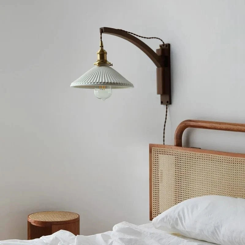 Applique murale pliante Vintage japonaise en céramique de noyer - Collection Élégance Nippone | Marco Lucetti