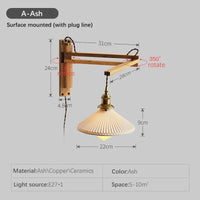 Applique murale pliante Vintage japonaise en céramique de noyer - Collection Élégance Nippone | Marco Lucetti A2