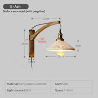 Applique murale pliante Vintage japonaise en céramique de noyer - Collection Élégance Nippone | Marco Lucetti B2