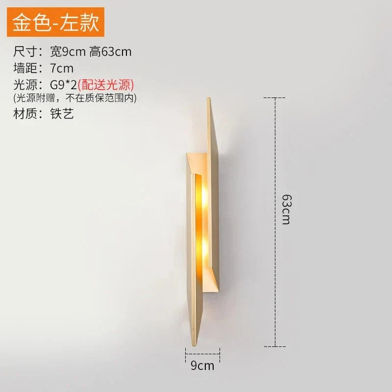 Applique murale post-moderne en fer lampe de chevet nordique créative. | Marco Lucetti La gauche dorée / Tricolore