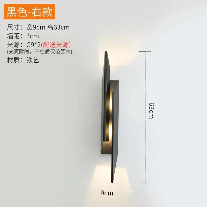 Applique murale post-moderne en fer lampe de chevet nordique créative. | Marco Lucetti Noir à droite / Tricolore