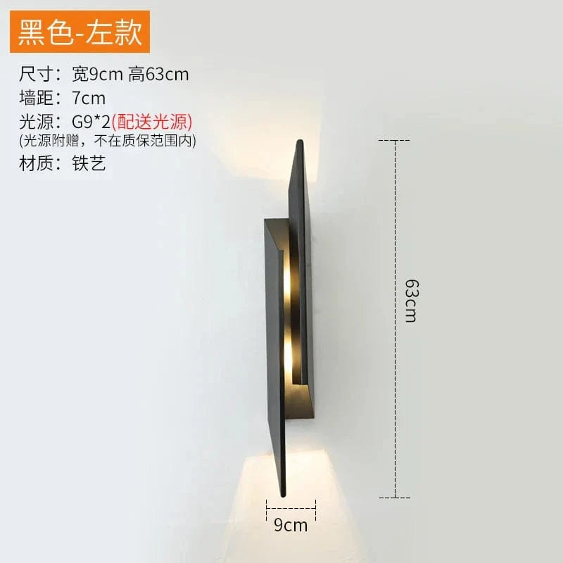 Applique murale post-moderne en fer lampe de chevet nordique créative. | Marco Lucetti Noir gauche / Tricolore