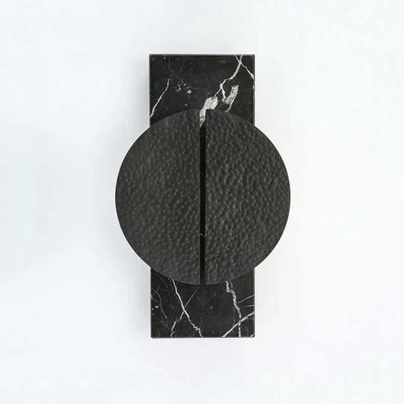 Applique murale postmoderne en marbre noir et gris - Élégance contemporaine | Marco Lucetti